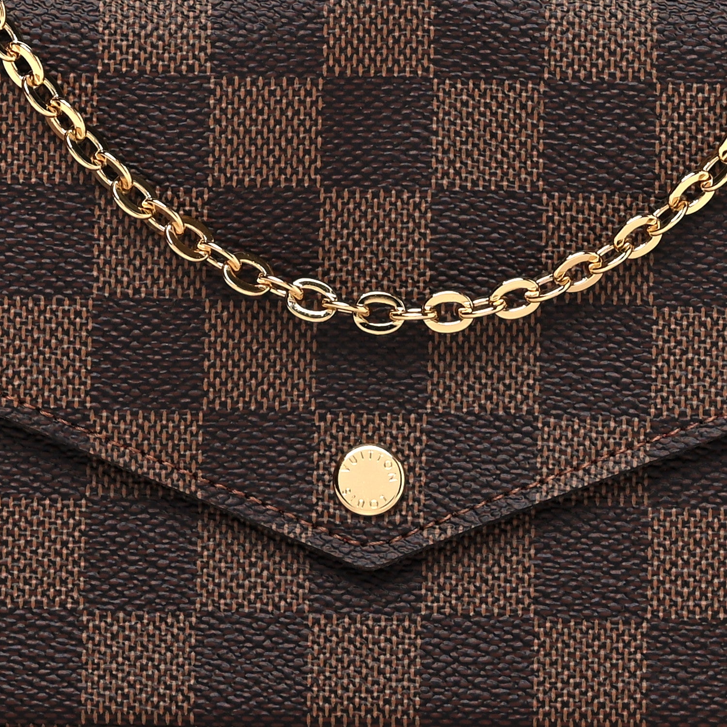 Louis Vuitton Damier Ebene Pochette Felicie Chain Wallet 11 of 13