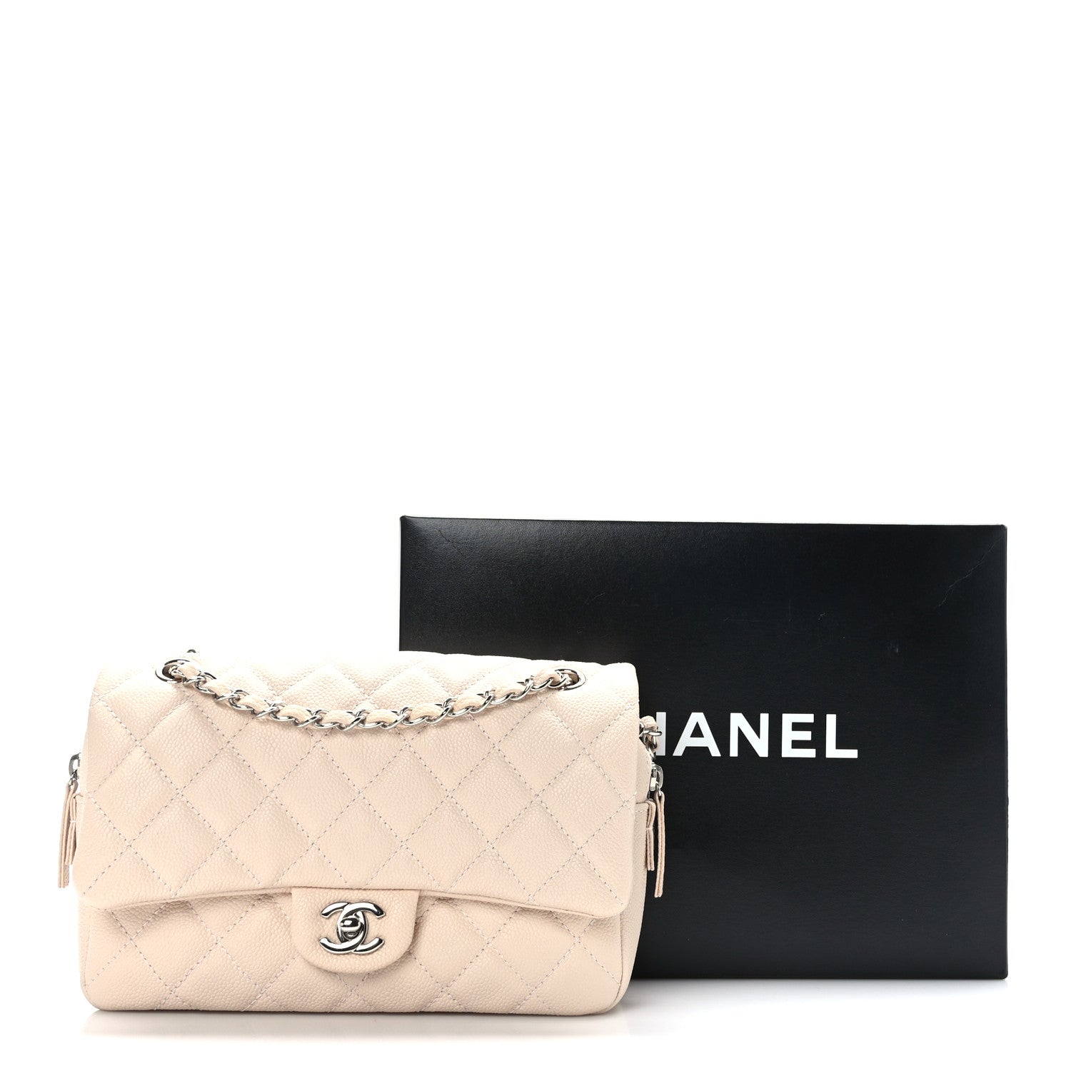 Chanel Caviar Quilted Medium Casual Journey Flap Light Beige 10 of 10