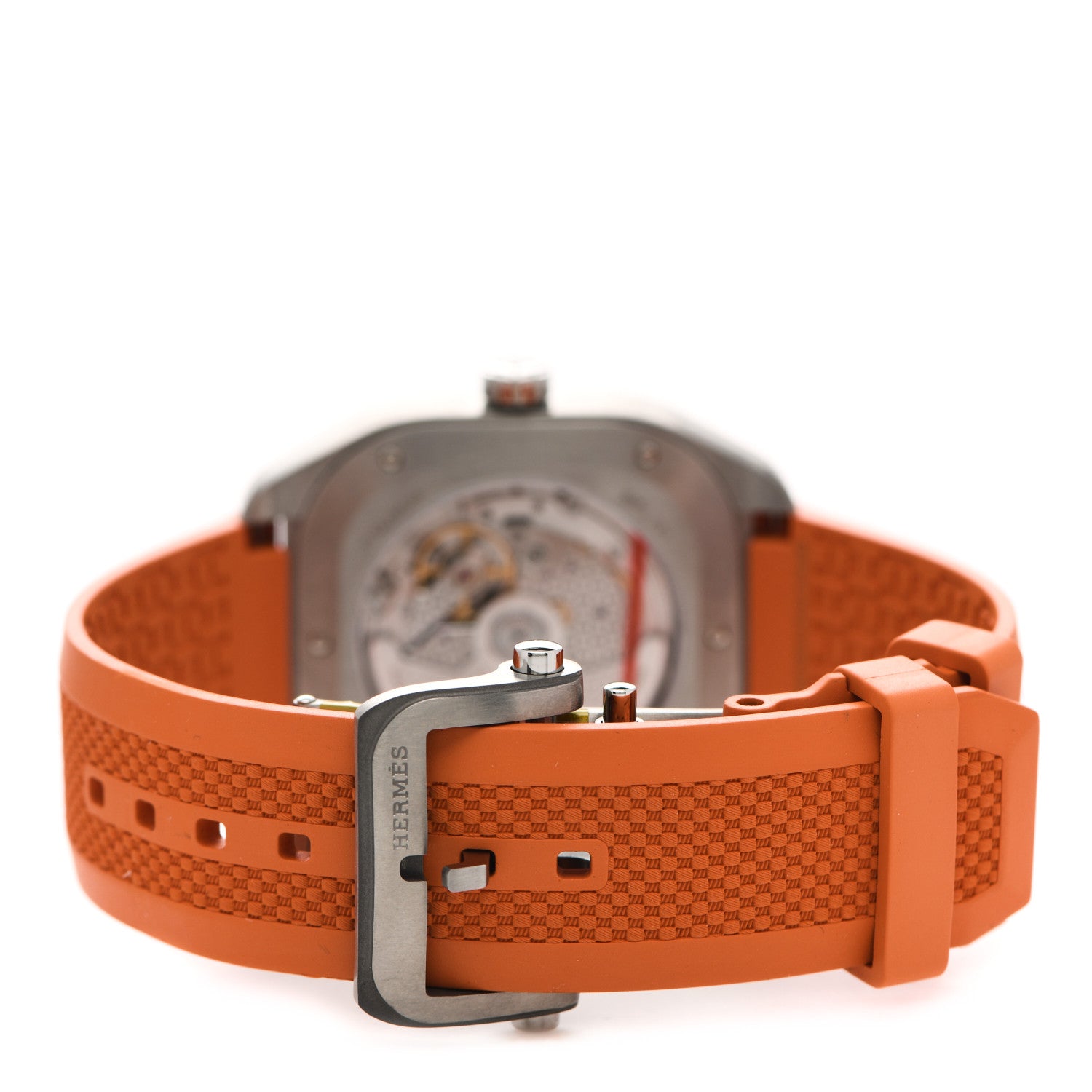 Hermes Titanium Rubber 39mm H08 Automatic Watch Orange 3 of 5
