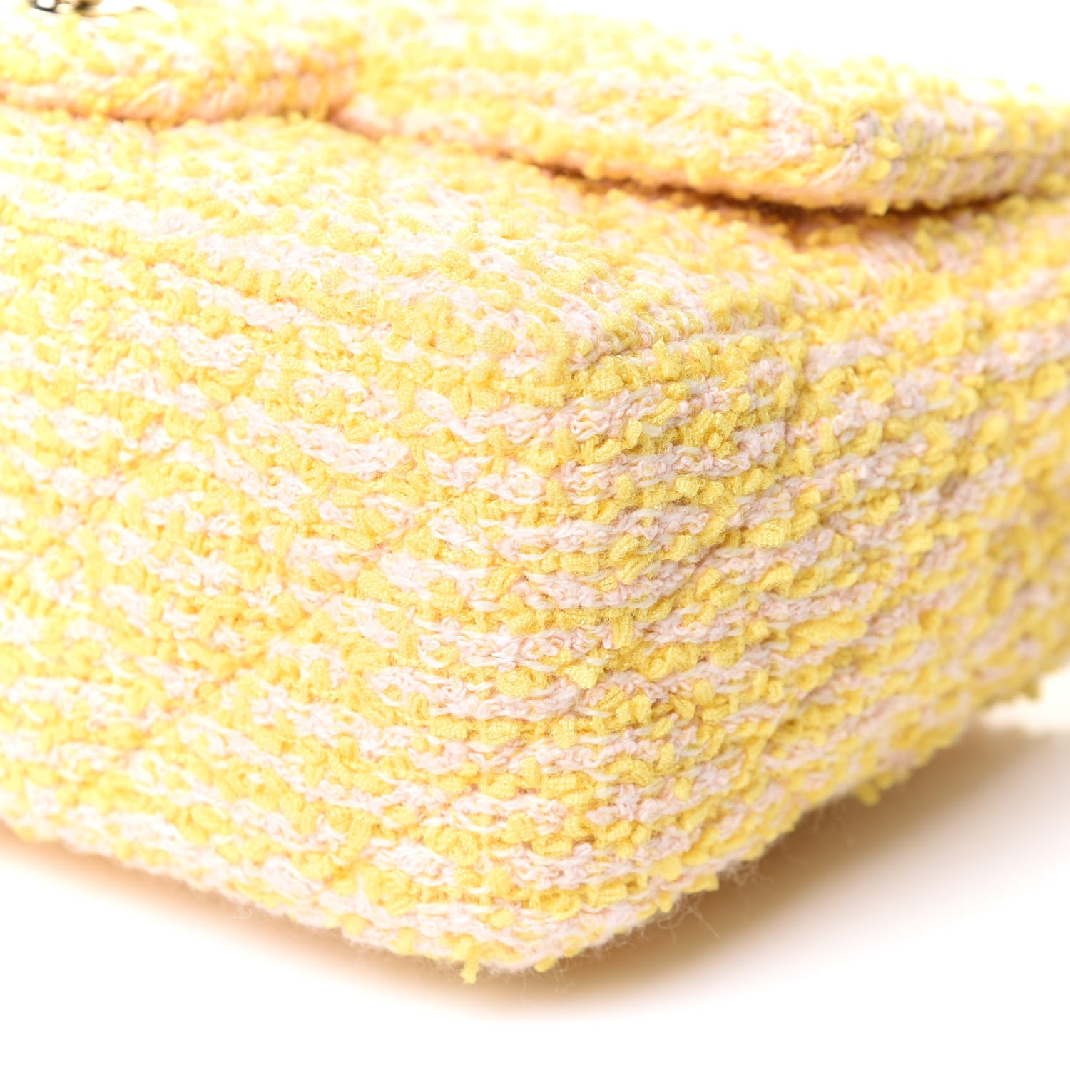 Chanel Tweed Quilted Mini Rectangular Flap Yellow Pink 9 of 9