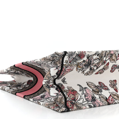Christian Dior Canvas Embroidered Large Butterfly Around The World Book Tote White Pastel Pink 9 of 10