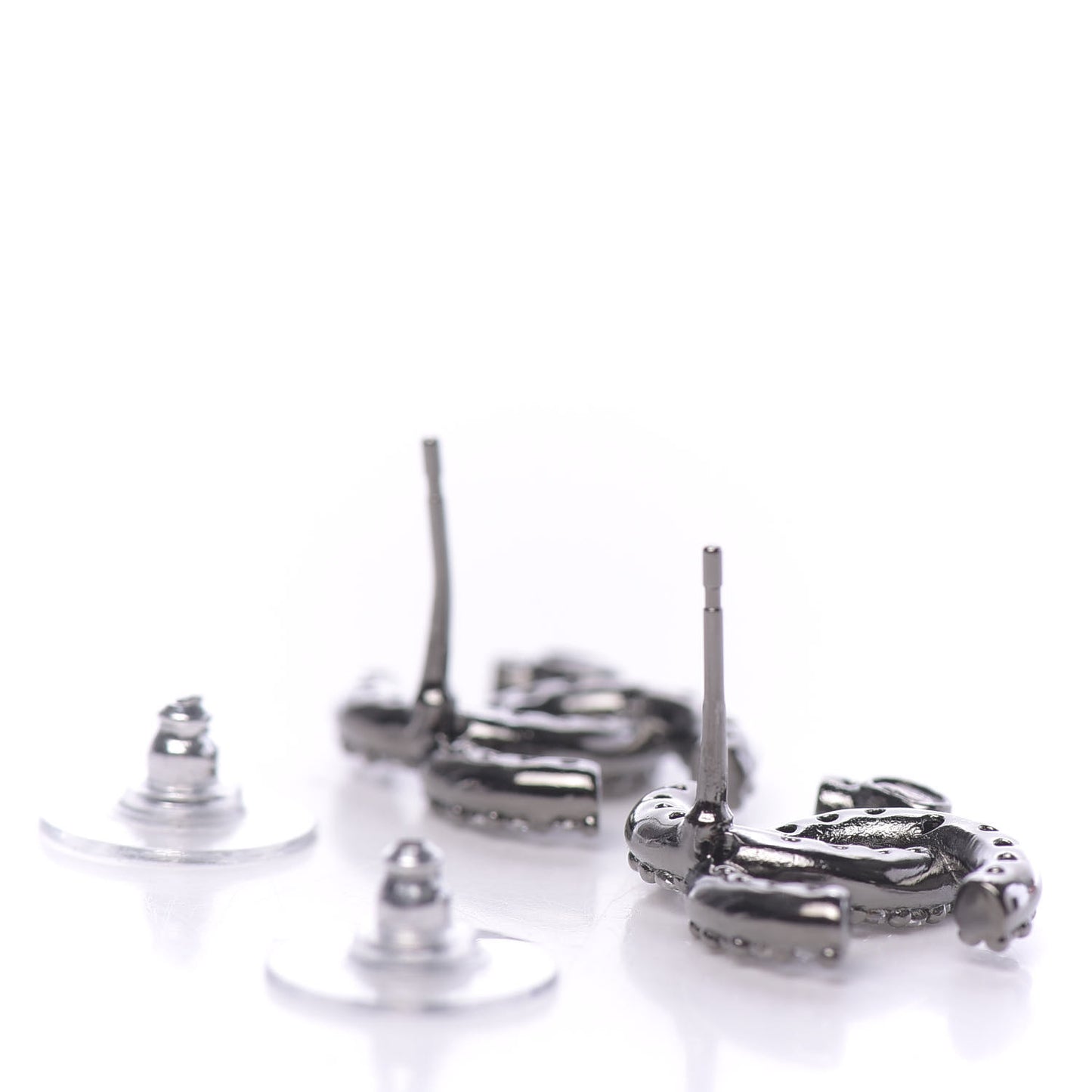 Crystal Darling Bows CC Earrings Silver