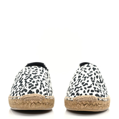 Saint Laurent Canvas Leopard Print Espadrilles 38 Latte Black 2 of 6