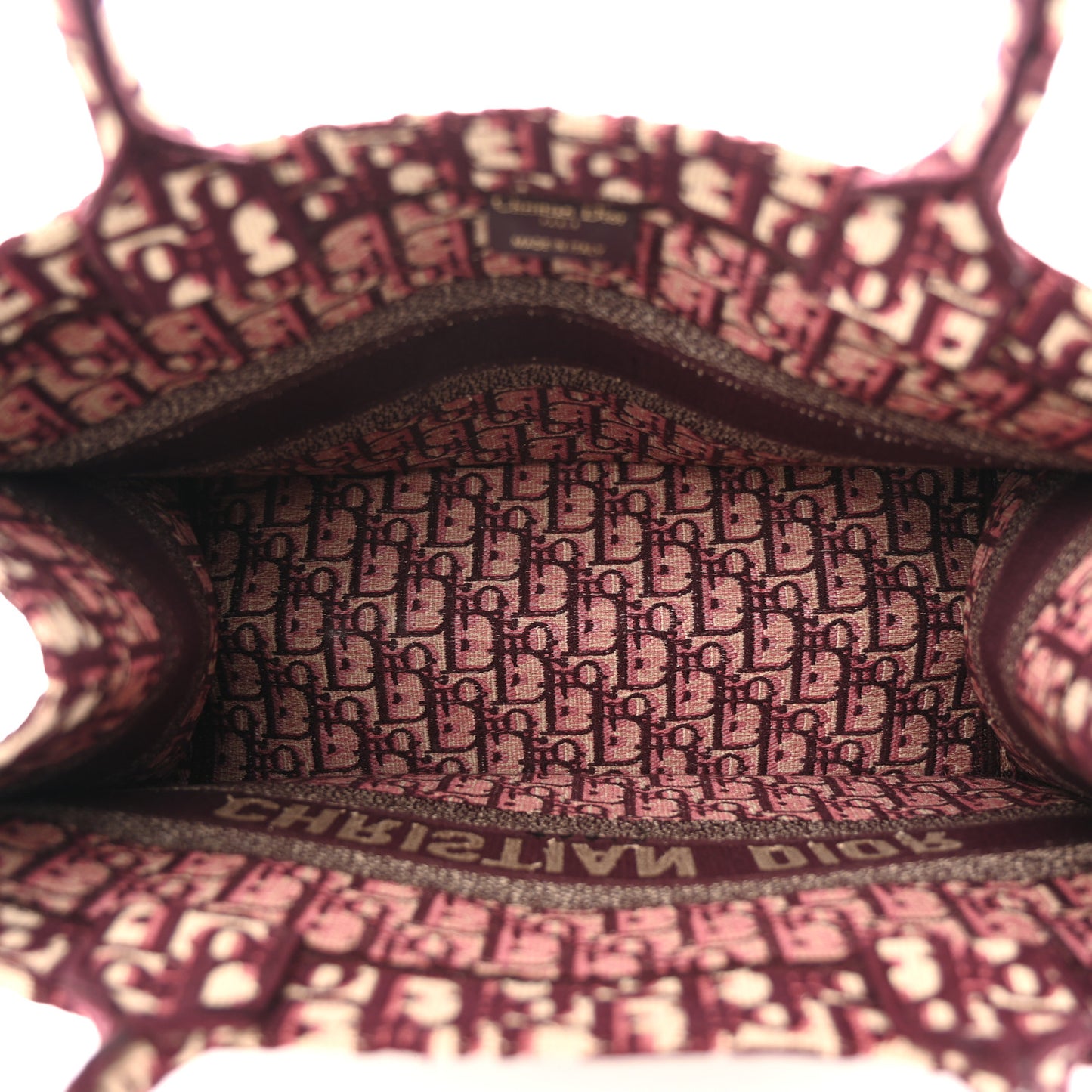 Oblique Medium Book Tote Burgundy Multicolor