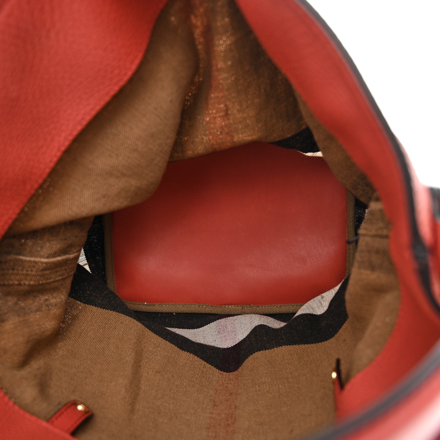 Burberry Canvas Mega Check Medium Ashby Tassel Hobo Cinnamon Red 5 of 15