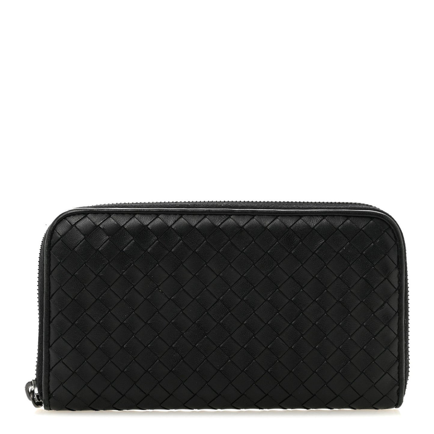 Nappa Intrecciato Zip Around Wallet Black
