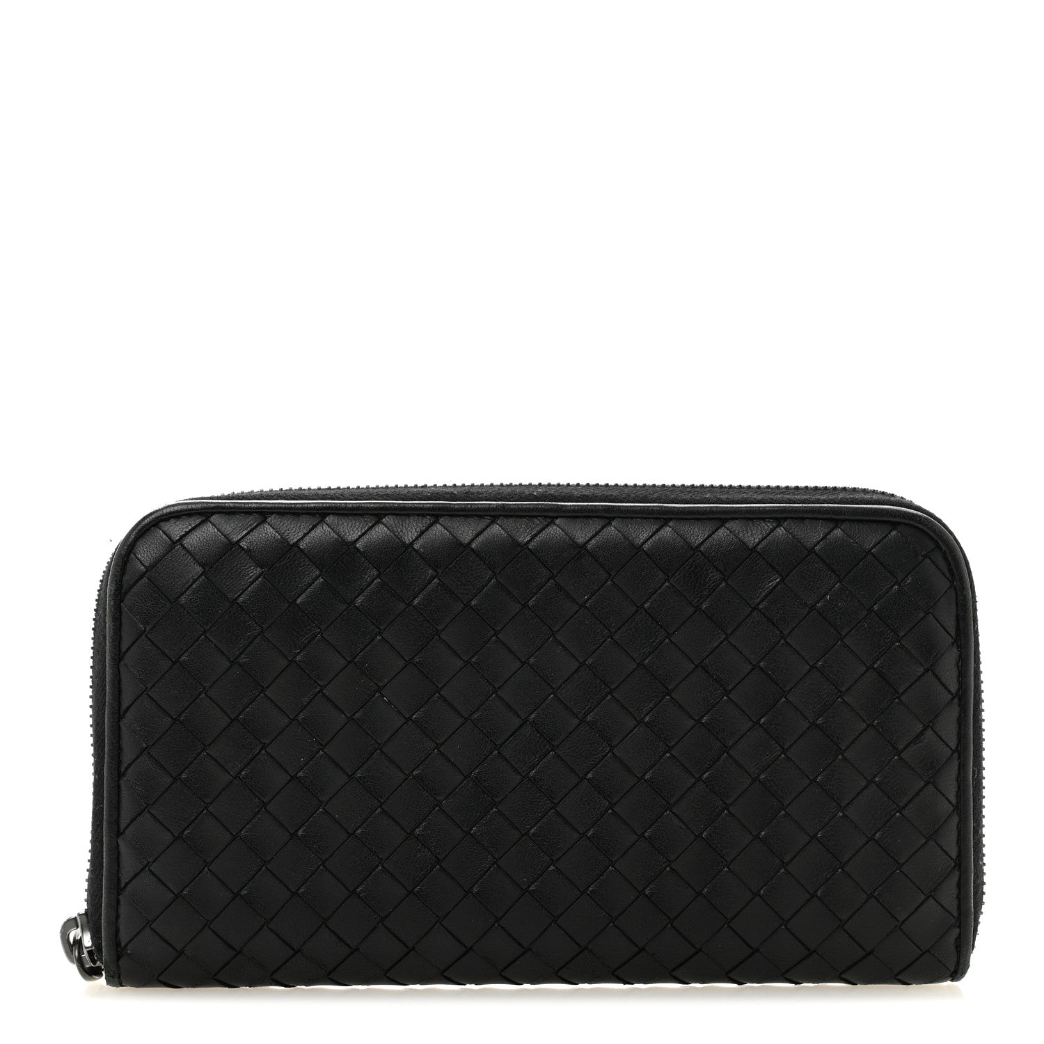 Bottega Veneta Nappa Intrecciato Zip Around Wallet Black 1 of 11