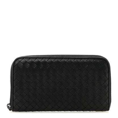Bottega Veneta Nappa Intrecciato Zip Around Wallet Black 1 of 11