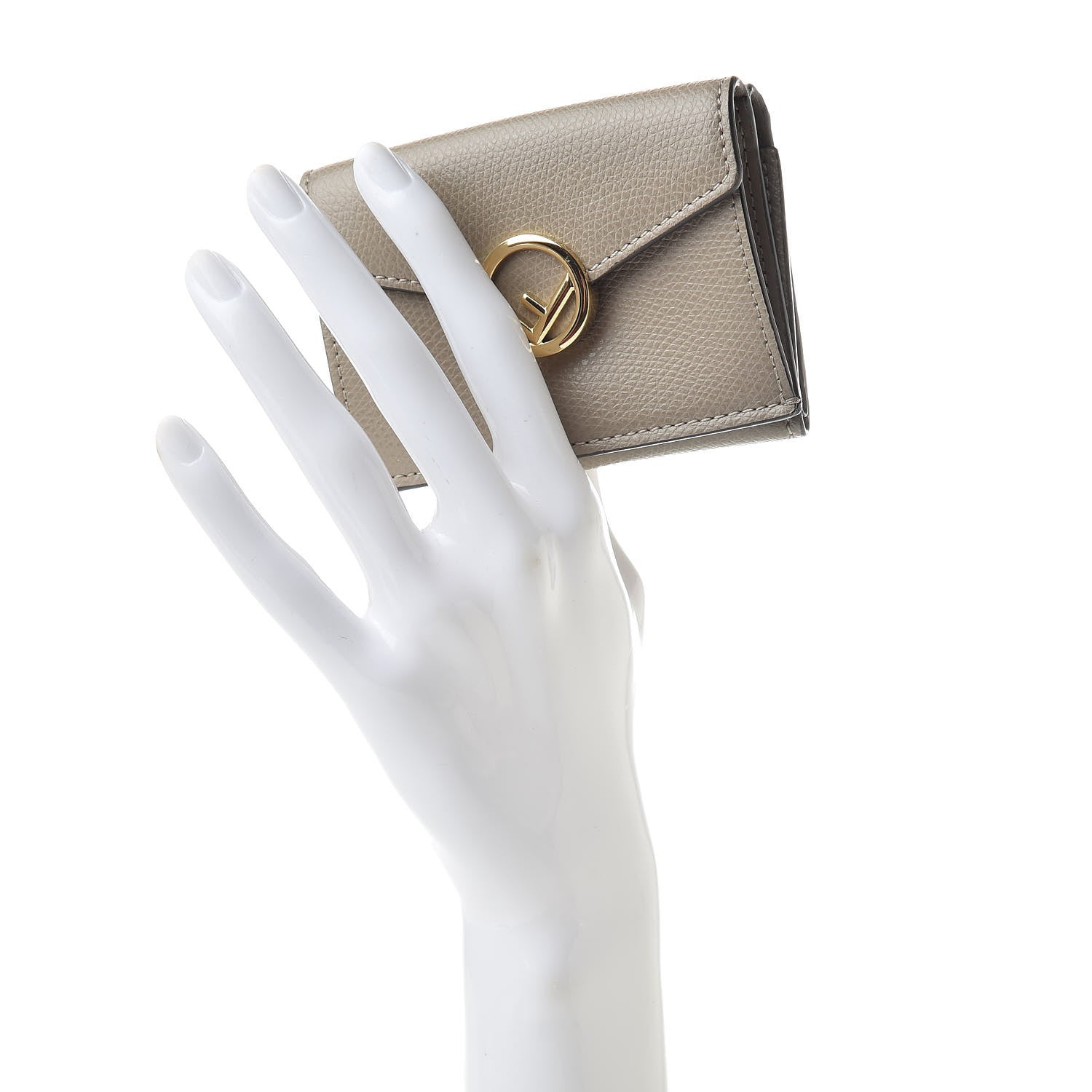 Fendi Vitello Cruise F is Fendi Micro Tri-Fold Envelope Wallet Tortora 2 of 8