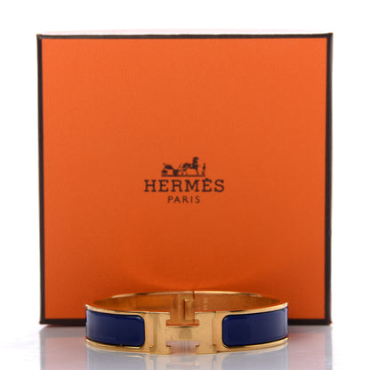 Hermes Narrow Enamel Clic Clac H Bracelet PM Indigo 6 of 6