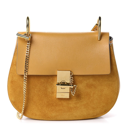 Chloe Suede Smooth Calfskin Drew Shoulder Bag Sunflower 1 of 10