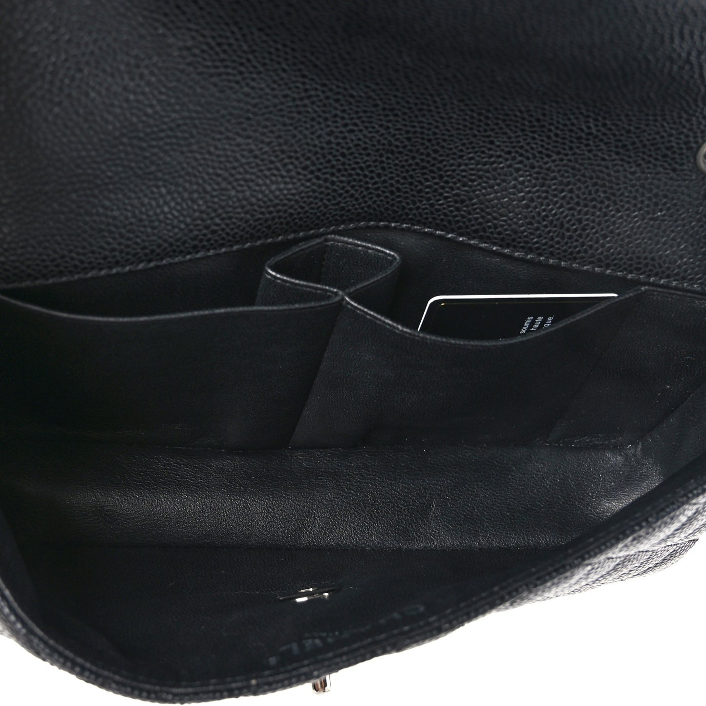 Caviar Quilted East West Flap Black