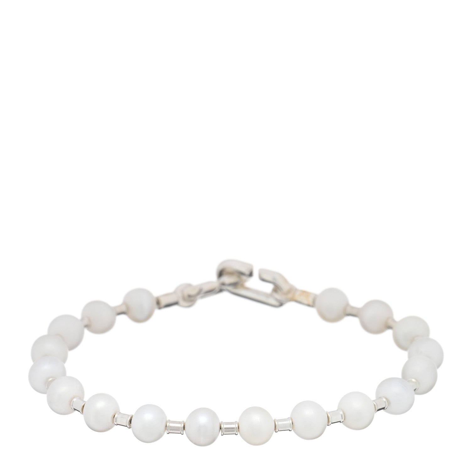 Tiffany Sterling Silver Pearl 5-6mm HardWear Bracelet 1 of 3