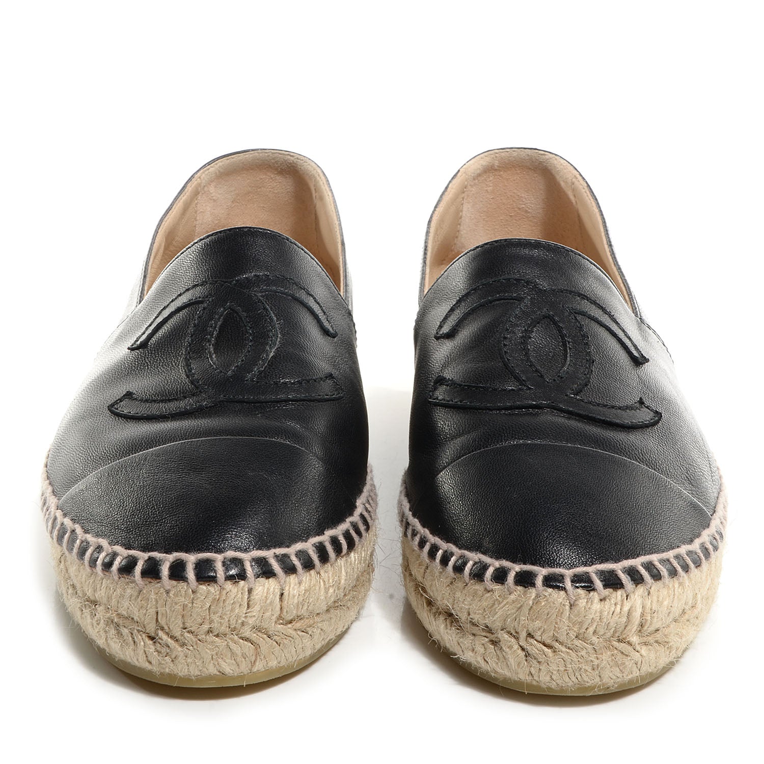Chanel Lambskin Espadrilles 37 Black 2 of 7