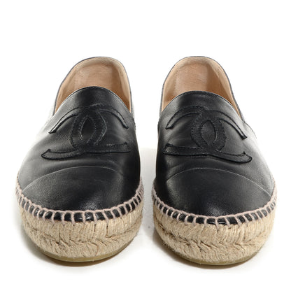 Chanel Lambskin Espadrilles 37 Black 2 of 7