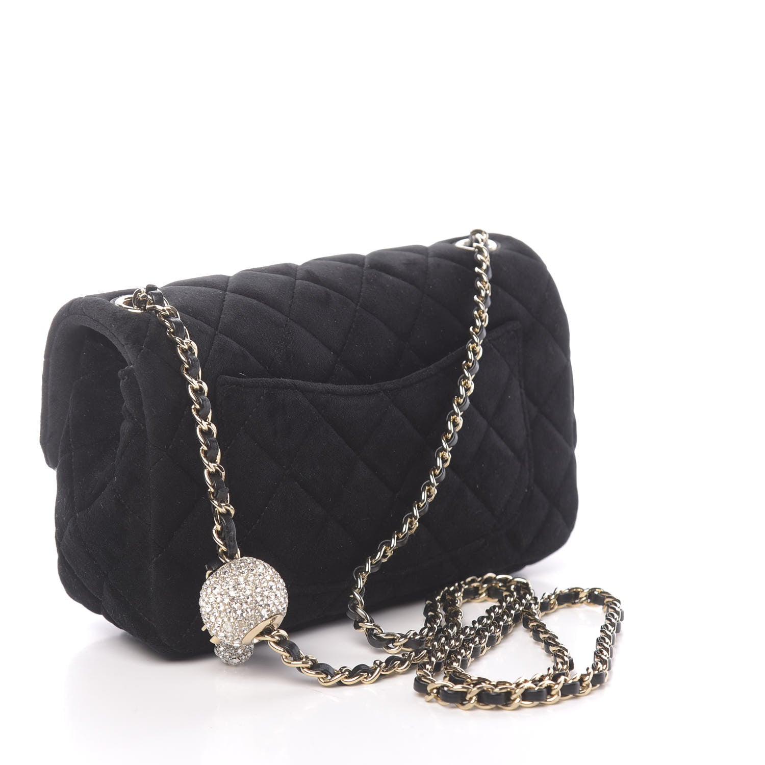 Chanel Velvet Quilted Mini Rectangular Pearl Crush Flap Black 3 of 10