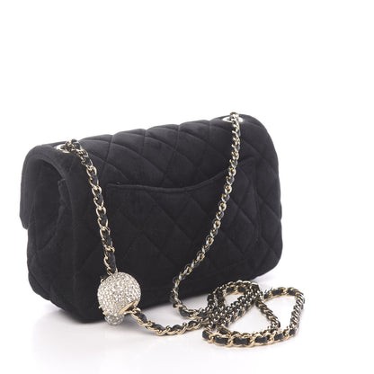 Chanel Velvet Quilted Mini Rectangular Pearl Crush Flap Black 3 of 10