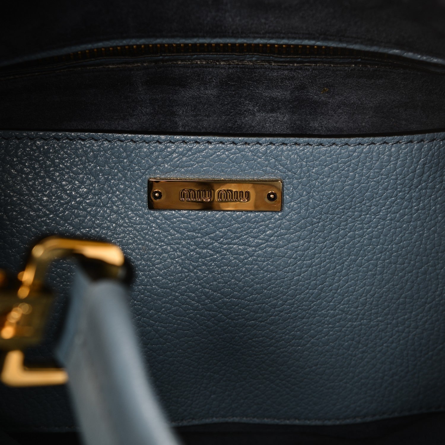 Miu Miu Goatskin Madras Bi-Color Shoulder Bag Cobalto Astrale 6 of 8