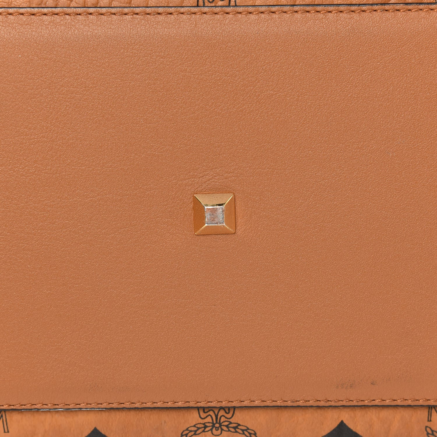 MCM Visetos Medium Boston Bag Cognac 10 of 15