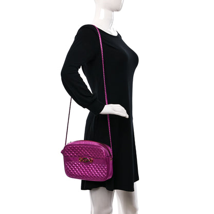 Gucci Laminated Nappa Trapuntata Small Zumi Shoulder Bag Fuxia 2 of 10