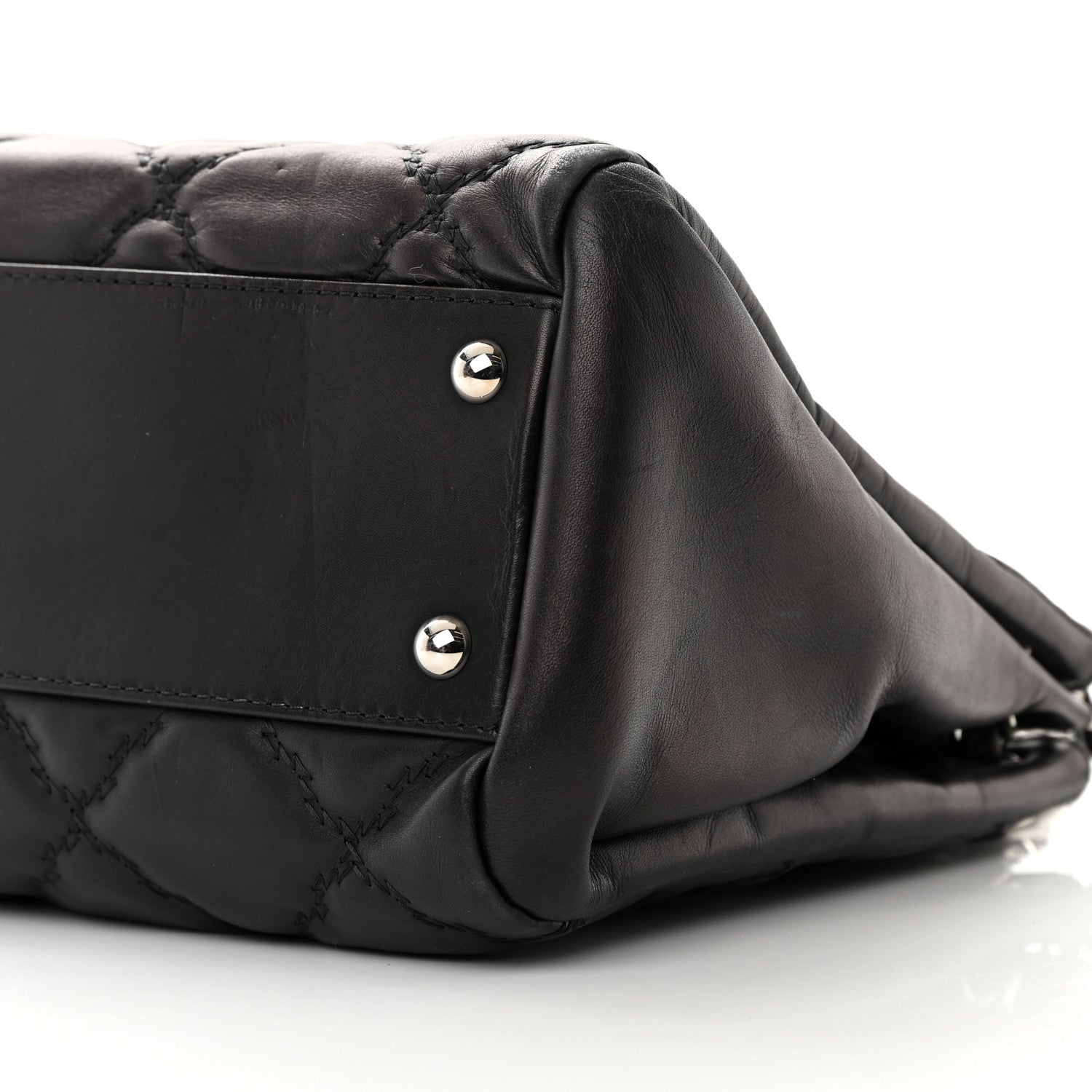 Chanel Calfskin Double Stitch Large Hamptons Flap Bag Black 10 of 19