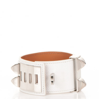 Hermes Epsom Collier de Chien CDC Bracelet S White 4 of 7