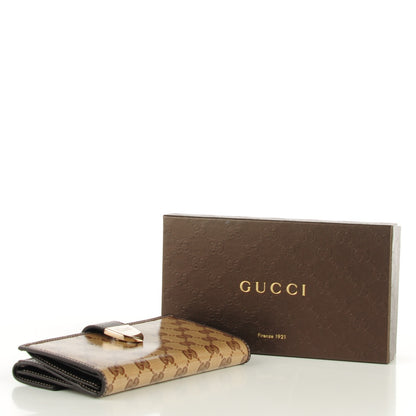 Gucci Crystal Monogram Dollar Calfskin Continental Wallet Beige Ebony Testa di Moro 4 of 7