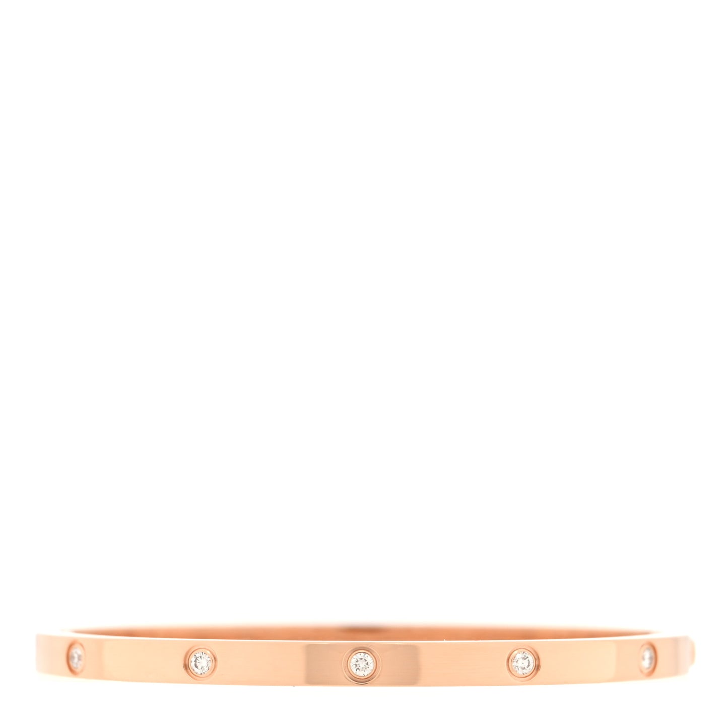 18K Pink Gold 10 Diamond Small LOVE Bracelet 15