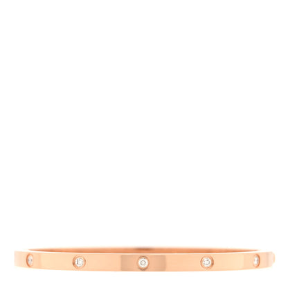 Cartier 18K Pink Gold 10 Diamond Small LOVE Bracelet 15 2 of 6