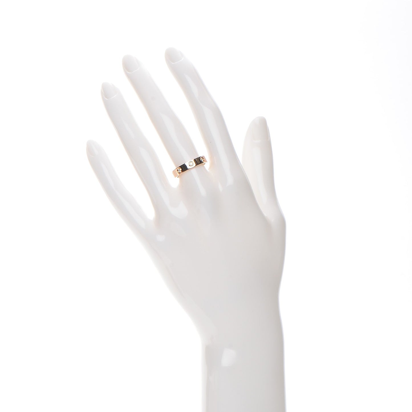 18K Pink Gold 8 Diamond 4mm LOVE Wedding Band Ring 52 6
