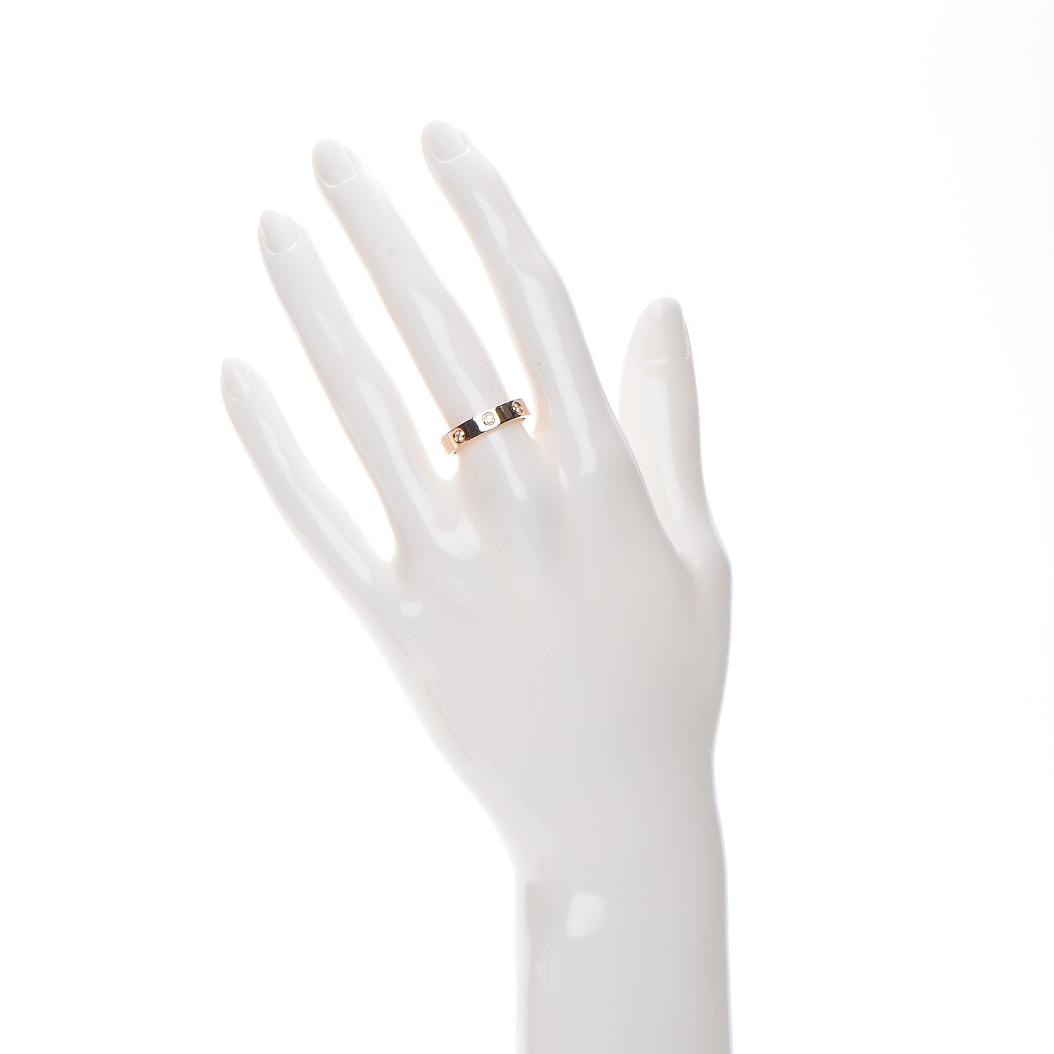Cartier 18K Pink Gold 8 Diamond 4mm LOVE Wedding Band Ring 52 6 2 of 7