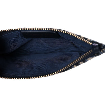 Christian Dior Oblique Saddle Chain Wallet Blue 6 of 16