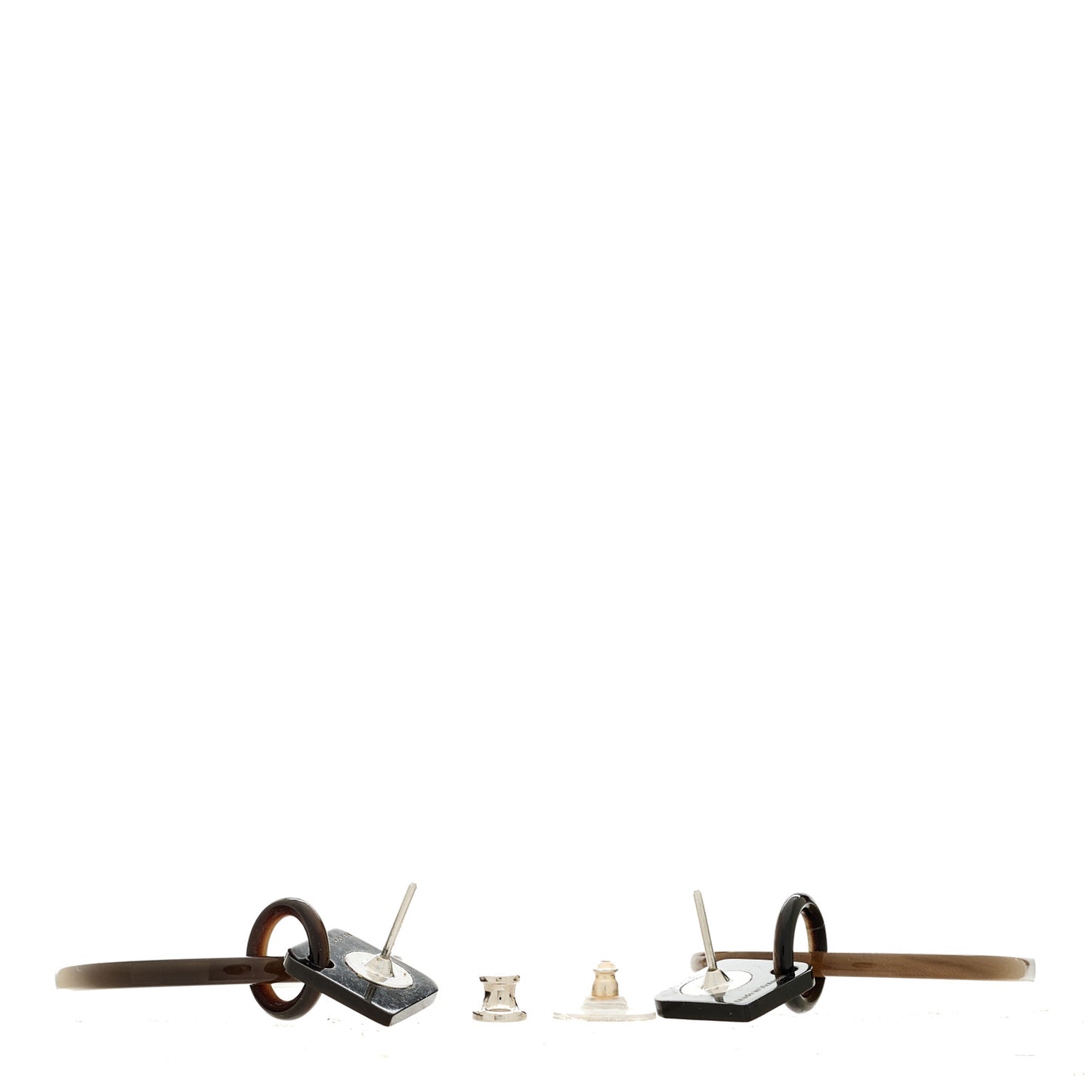Buffalo Horn Lacquered Wood Isthme Earrings White