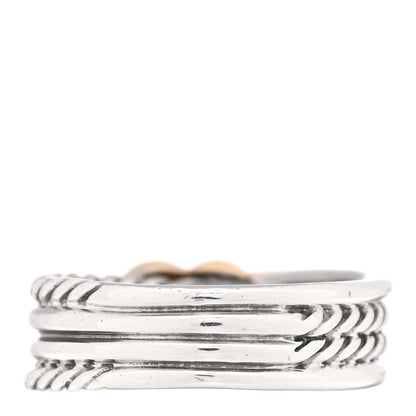 David Yurman Sterling Silver 18K Yellow Gold 6mm X Crossover Ring 3 of 4