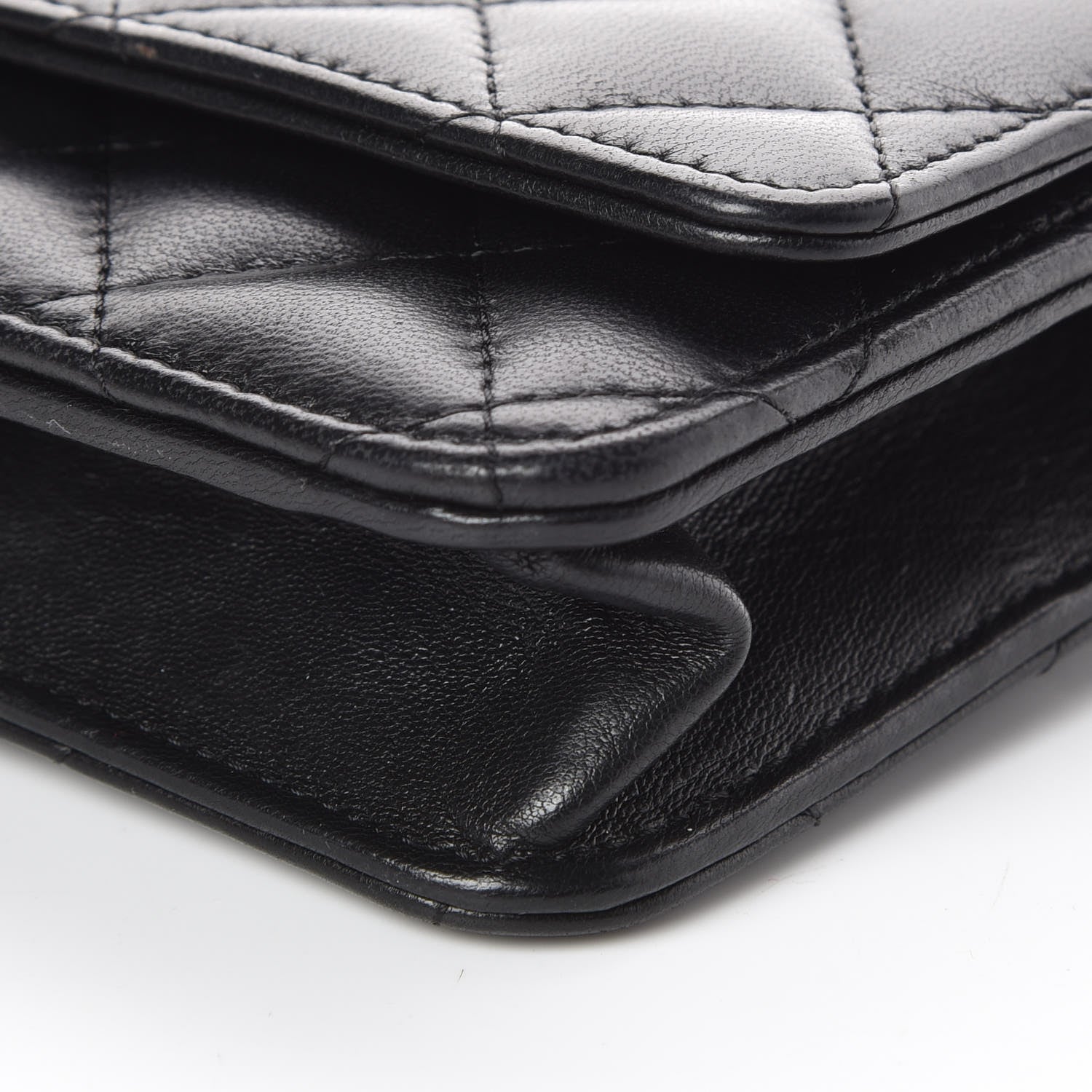 Chanel Lambskin Quilted Wallet On Chain WOC Black 10 of 10