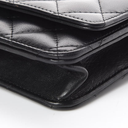Chanel Lambskin Quilted Wallet On Chain WOC Black 10 of 10