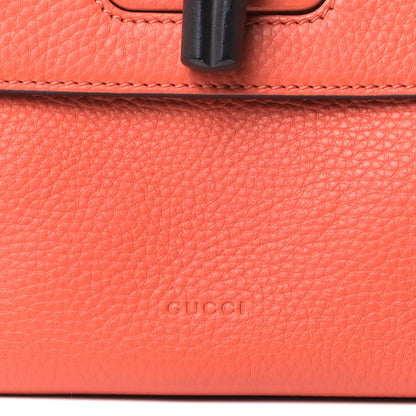 Gucci Cellarius Calfskin Small Bamboo Daily Top Handle Bag New Dark Orange 5 of 5