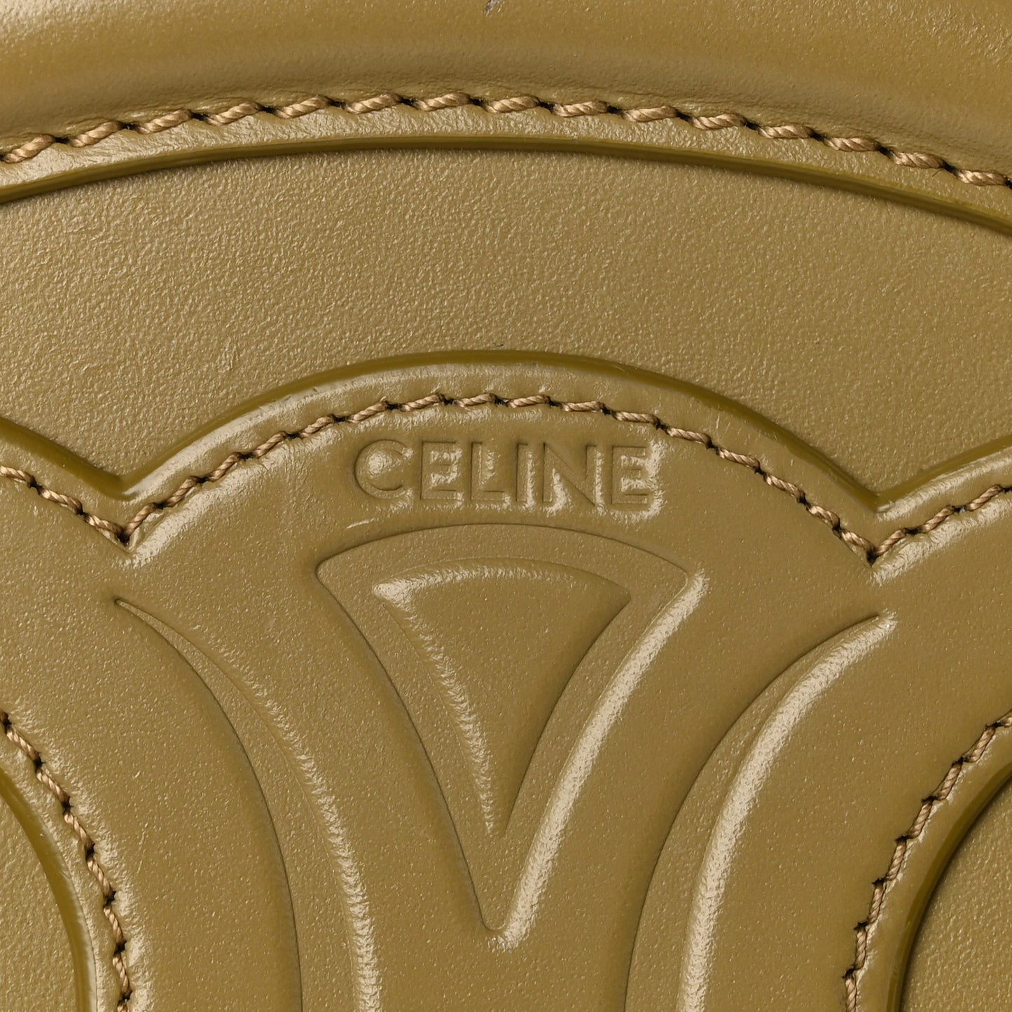 Smooth Calfskin Cuir Small Triomphe Oval Purse Crossbody Olive