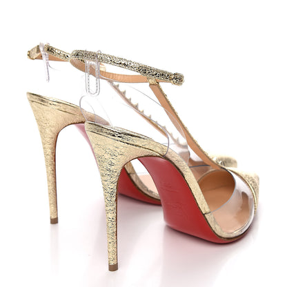 Christian Louboutin Metallic PVC Nosy Spikes 100 Pumps 38.5 Gold 4 of 8