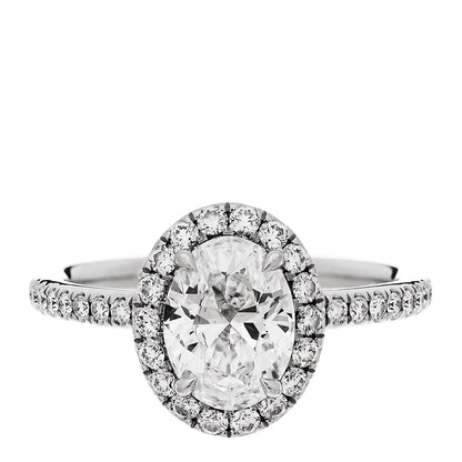Harry Winston Platinum Diamond 1.02ct The One Oval Shaped Micropave Engagement Ring 48 4.5 1 of 7