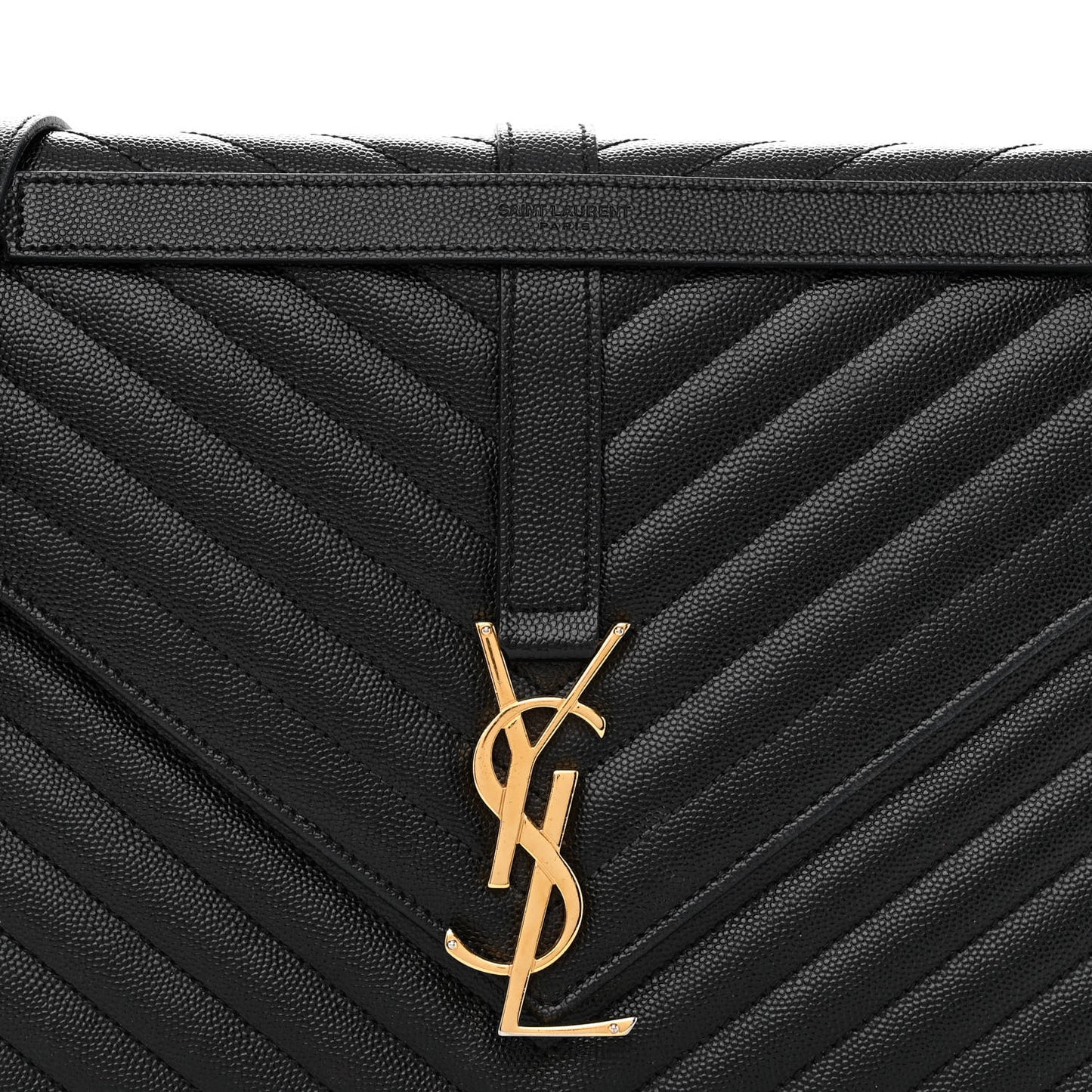 Grain De Poudre Matelasse Chevron Large Monogram Satchel Black