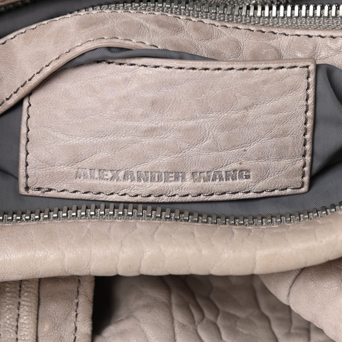 Pebbled Lambskin Rocco Duffel Grey