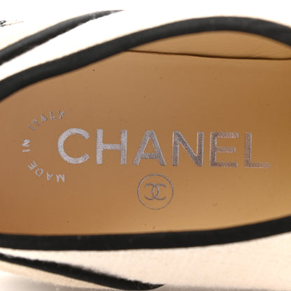 Chanel Cotton Lace Up Espadrilles 37 Light Beige 7 of 8