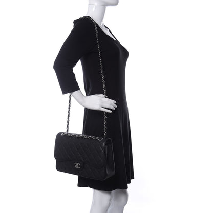 Chanel Caviar Quilted Jumbo Double Flap Black 2 of 12