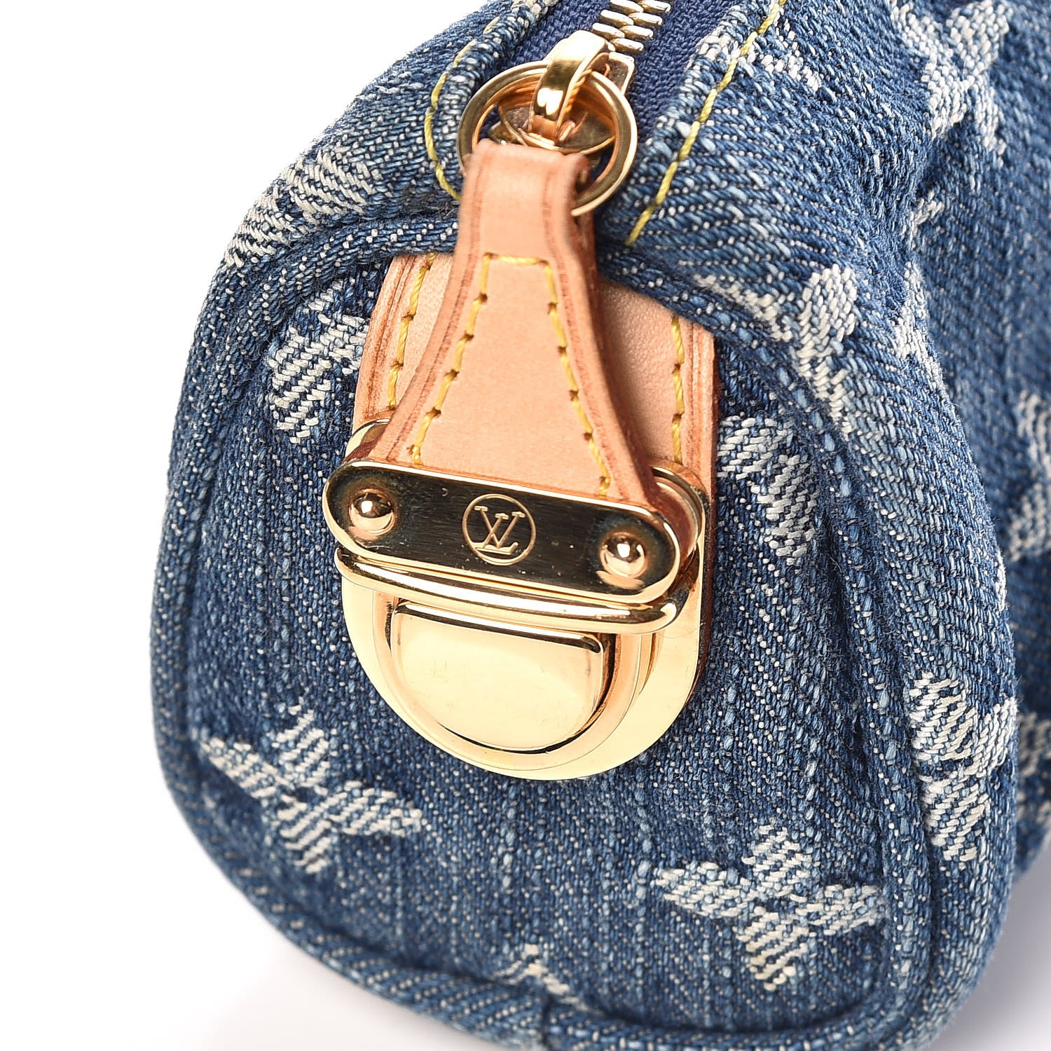 Louis Vuitton Monogram Denim Pochette Speedy PM Key Holder Blue 7 of 8