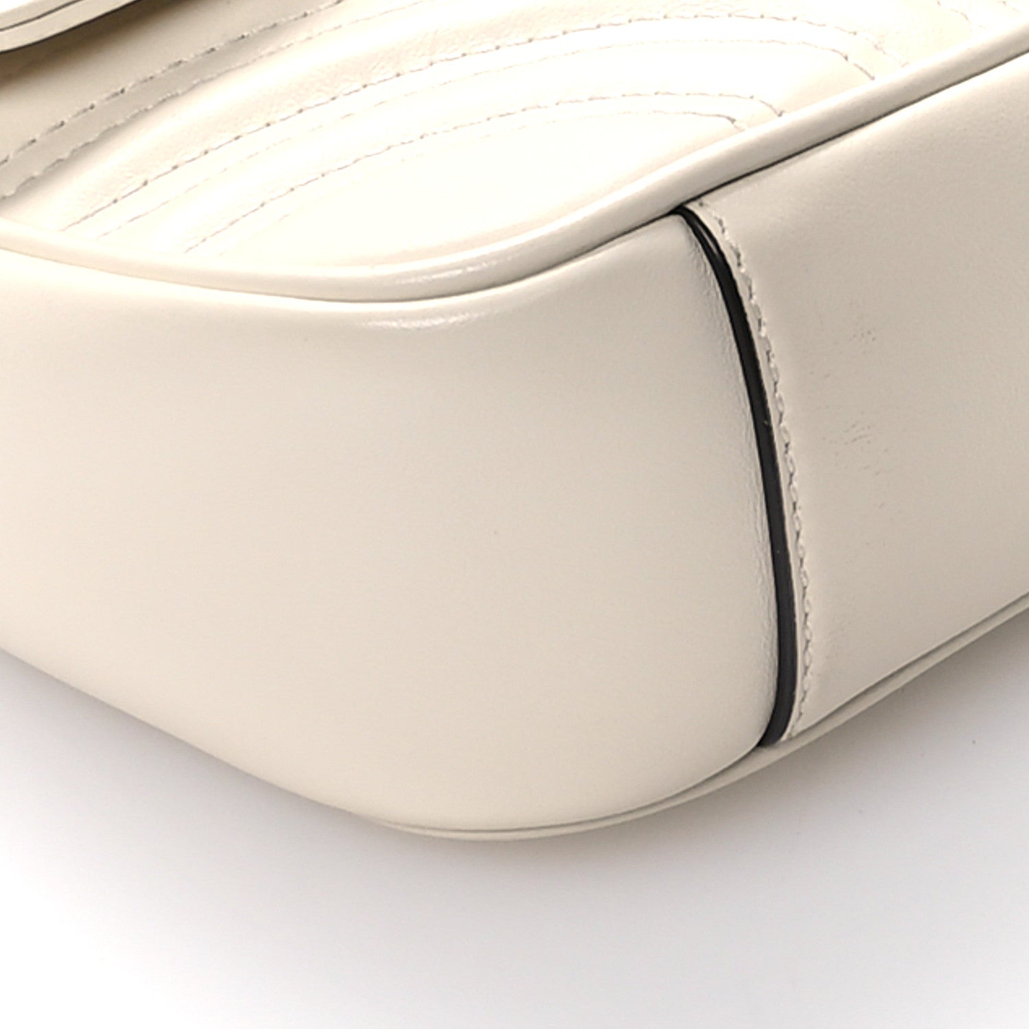 Gucci Calfskin Matelasse Mini GG Marmont Shoulder Bag White 9 of 11