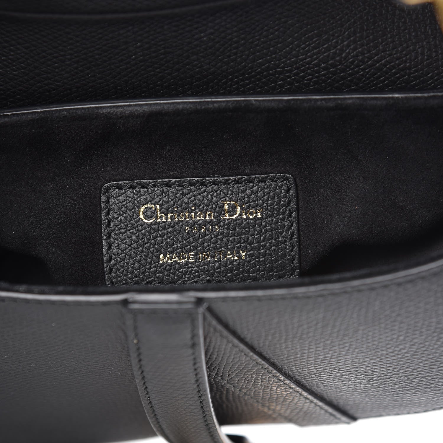 Christian Dior Grained Calfskin Mini Saddle Bag Black 7 of 8