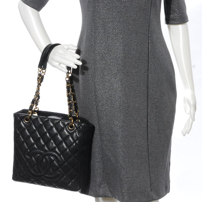 Chanel Caviar Petit Shopping Tote PST Black 2 of 8