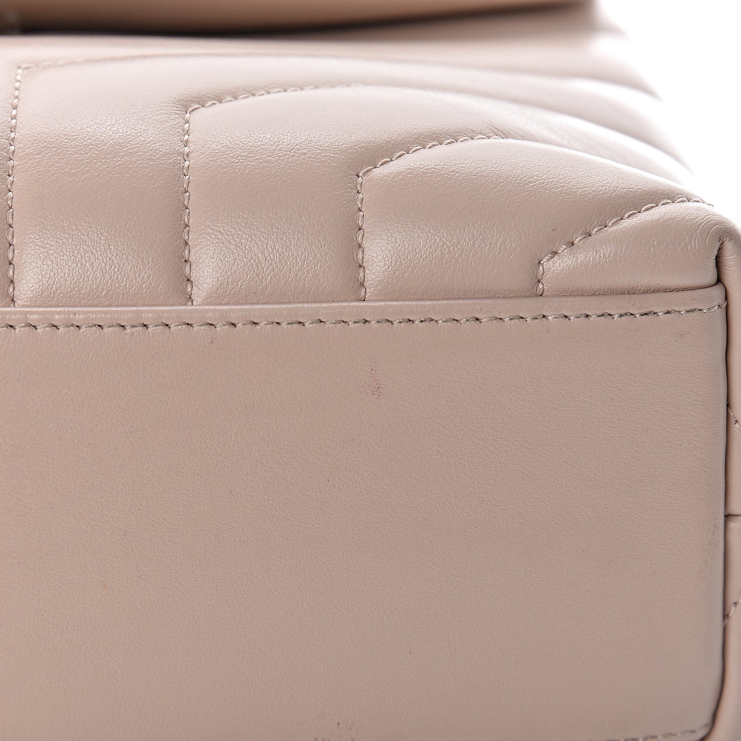 Calfskin Y Quilted Monogram Small Loulou Chain Satchel Nude Powder
