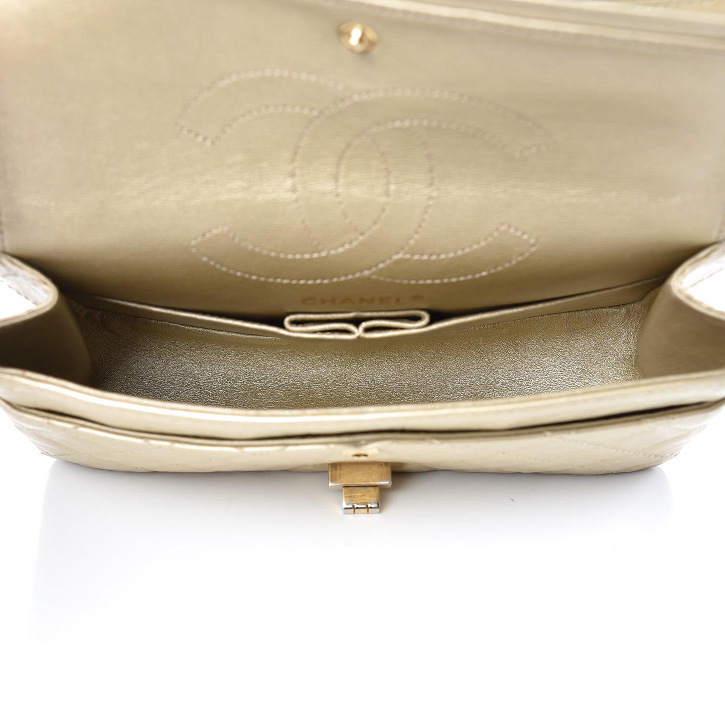 Metallic Aged Calfskin Quilted 2.55 Reissue 225 Flap Gold
